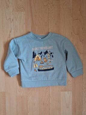 Joe Fresh Mont Tremblant Baby Light Blue Crewneck Sweatshirt 6-12m